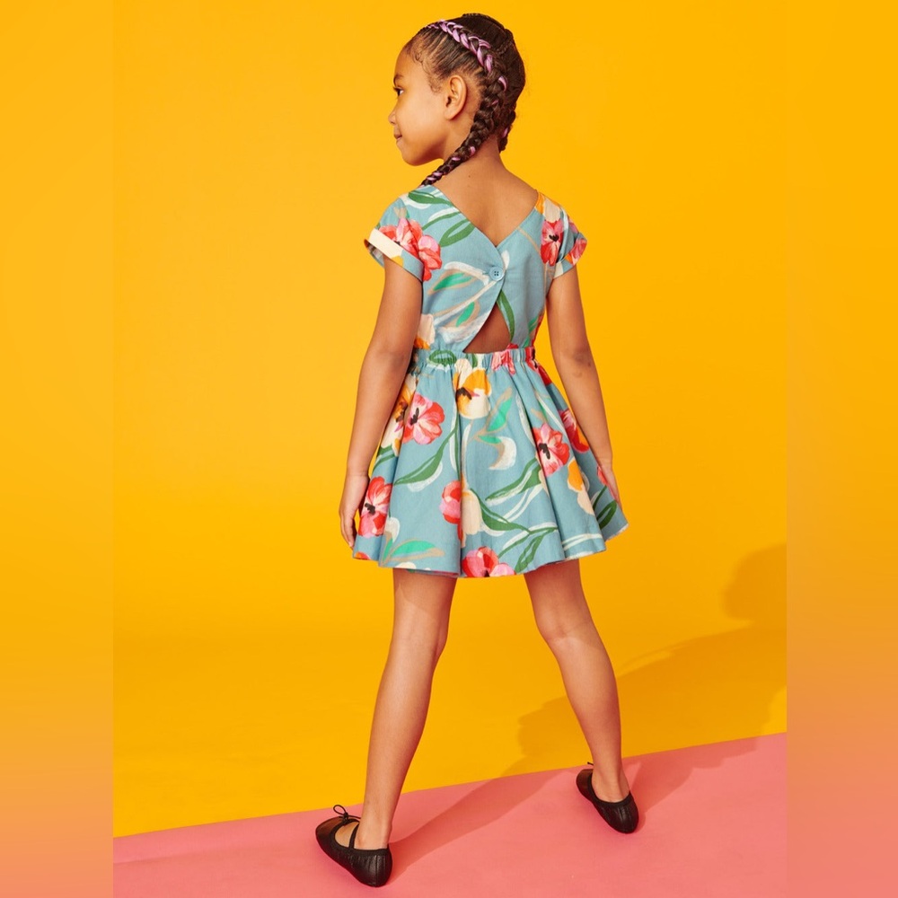 Tea Collection Button Back Skirted Dress - Picture 3 of 9